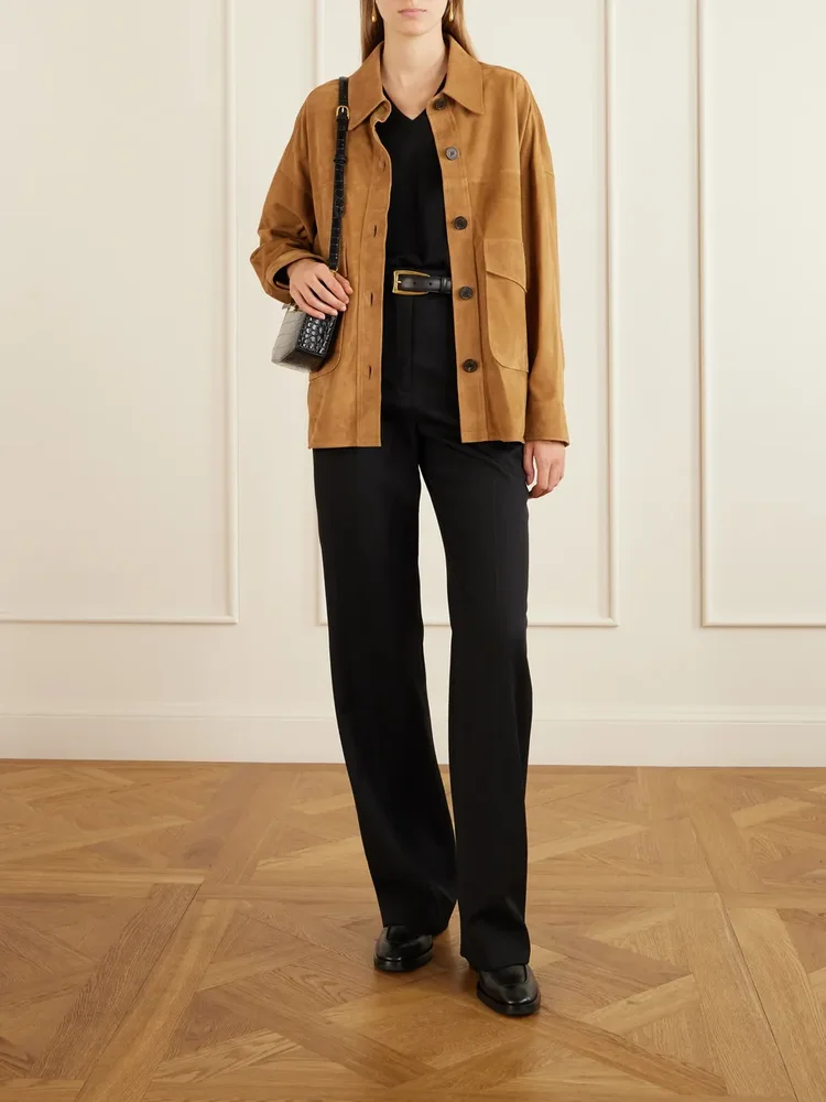 Kaylee paneled suede jacket