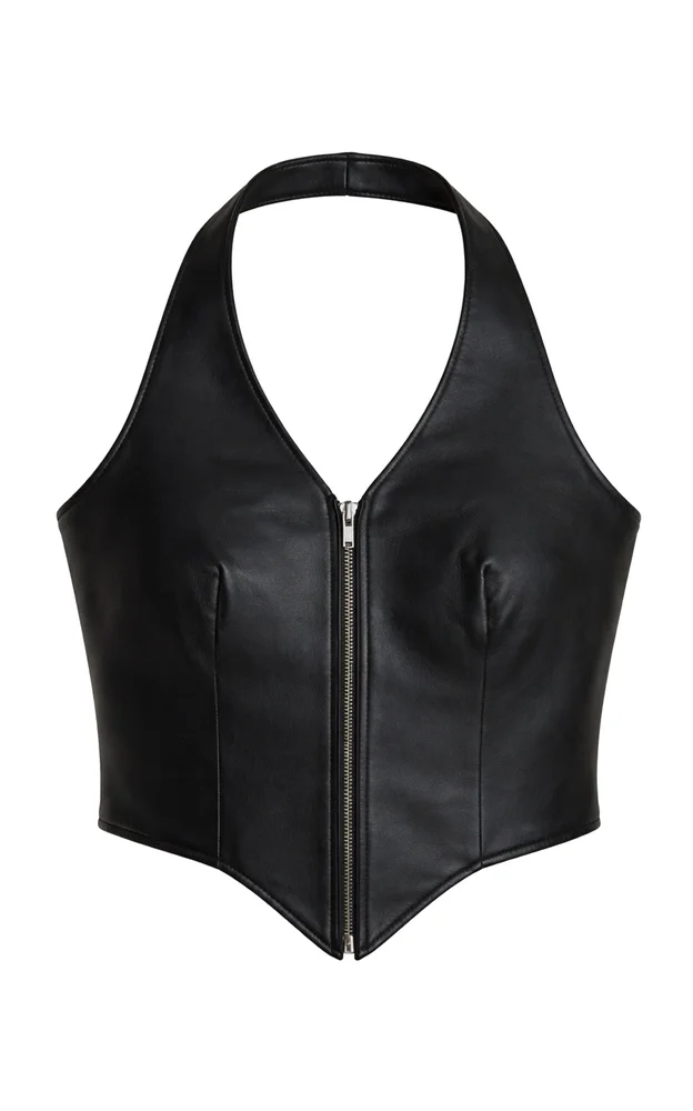 Carioca Leather Halterneck Top