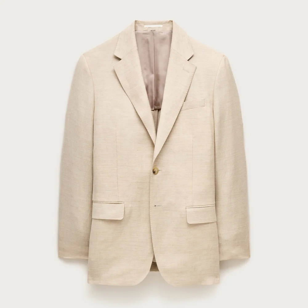 Relaxed-fit suit jacket in English merino wool–linen blend