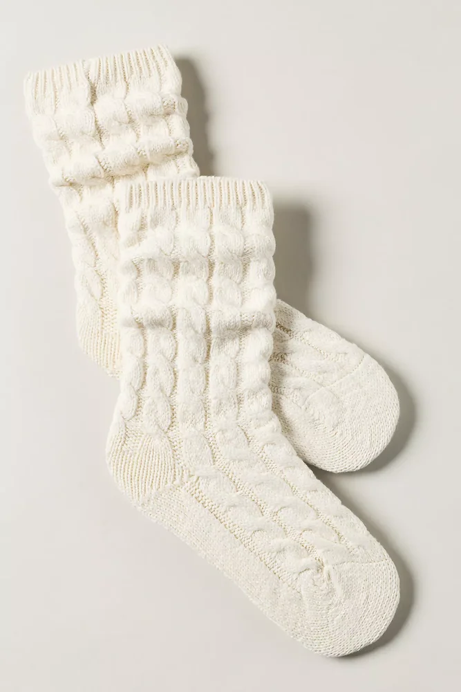 Cozy Cable Knit Crew Socks