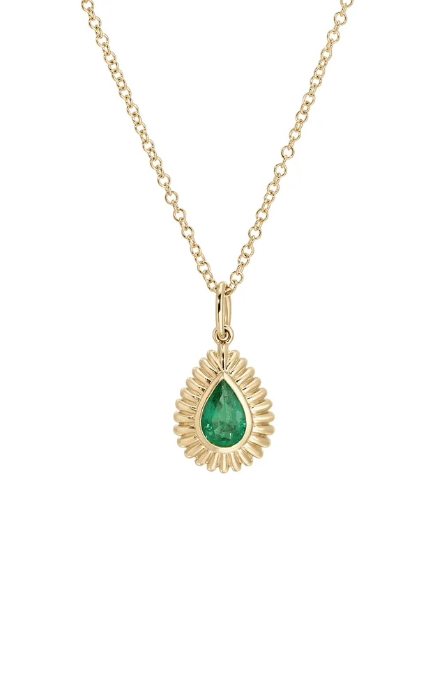 14K Yellow Gold Emerald Necklace