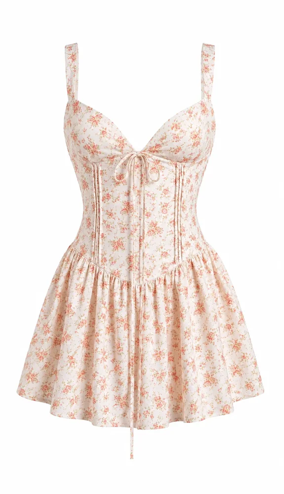 White Floral Mini Dress