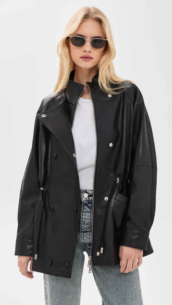 Slouchy Leather Anorak