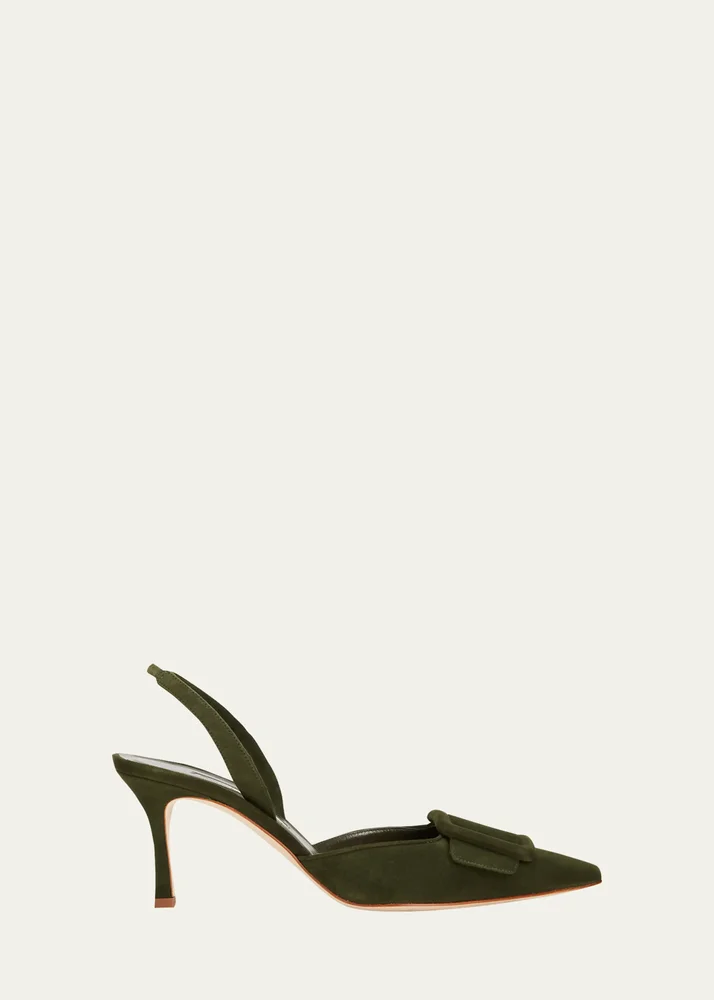 Maysli Suede Bow Slingback Pumps