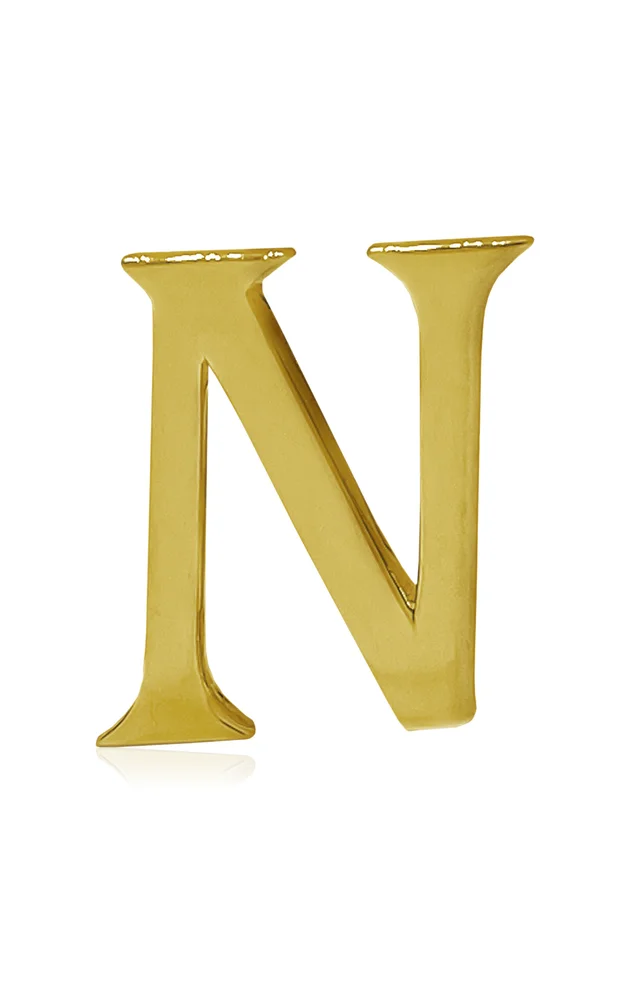 Alphabet 'N' 18K Yellow Gold Bag Charm