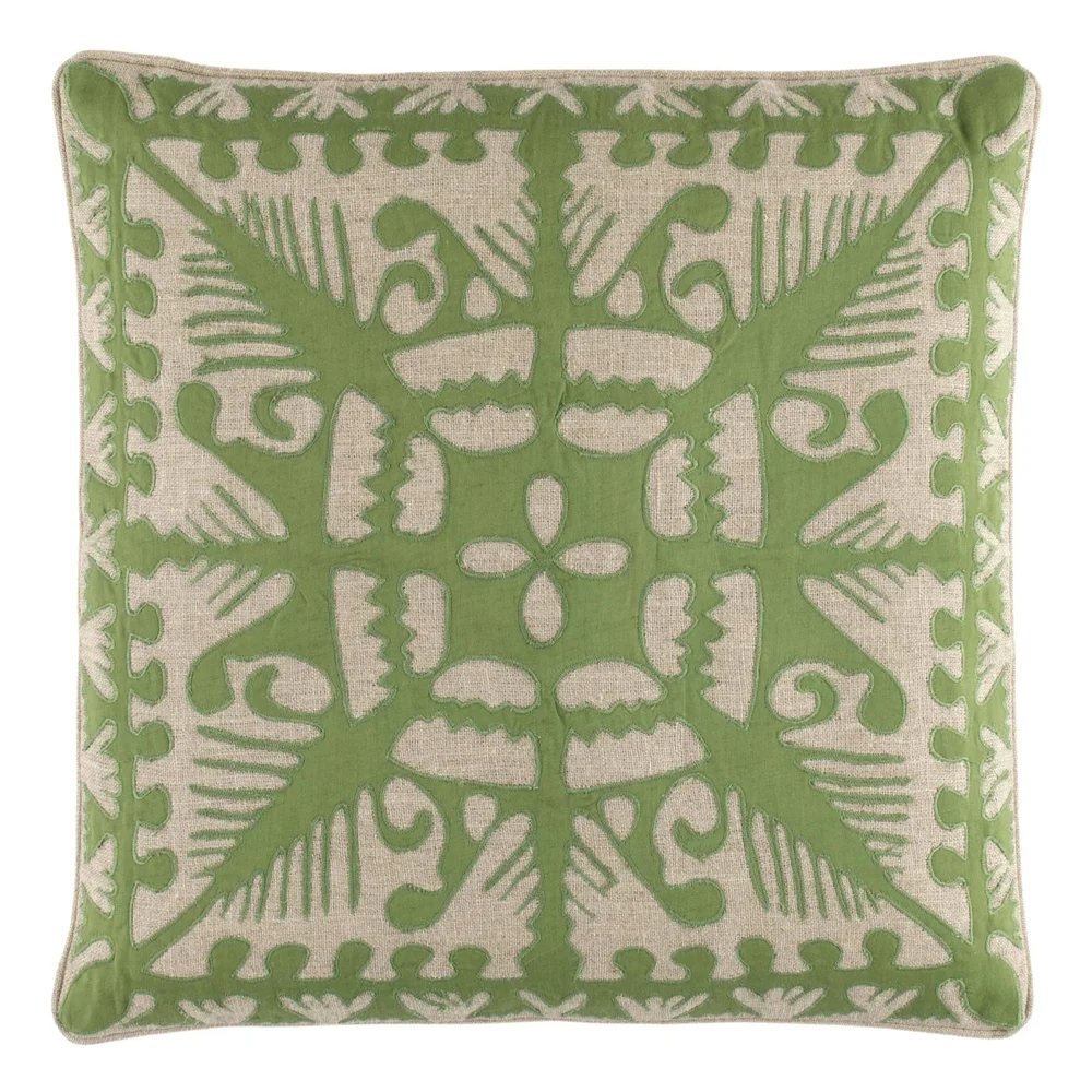 Knight Wood Linen Decorative Pillow Cover in Olive