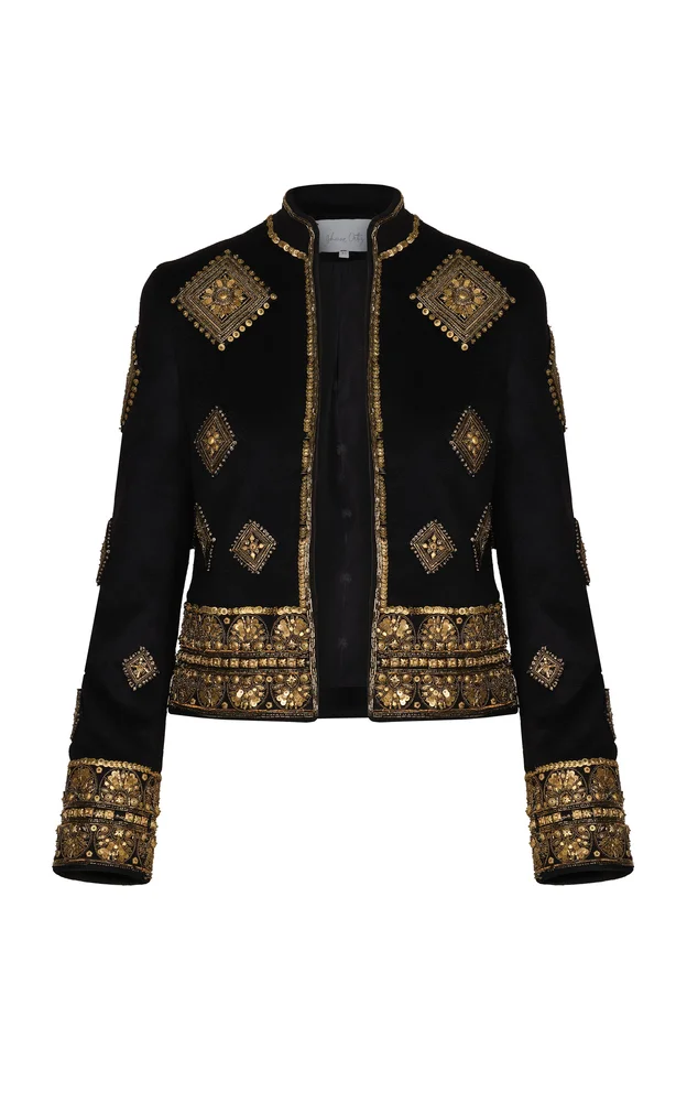 La Interprete Embellished Wool-Blend Jacket