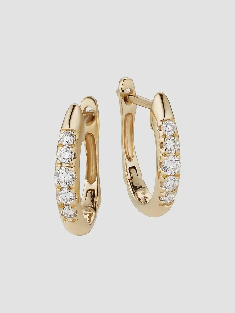 14K Yellow Gold Regal Diamond Huggies