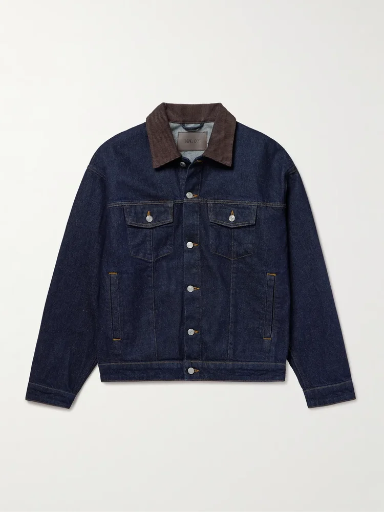 Roy 1882 Corduroy-Trimmed Organic Denim Jacket