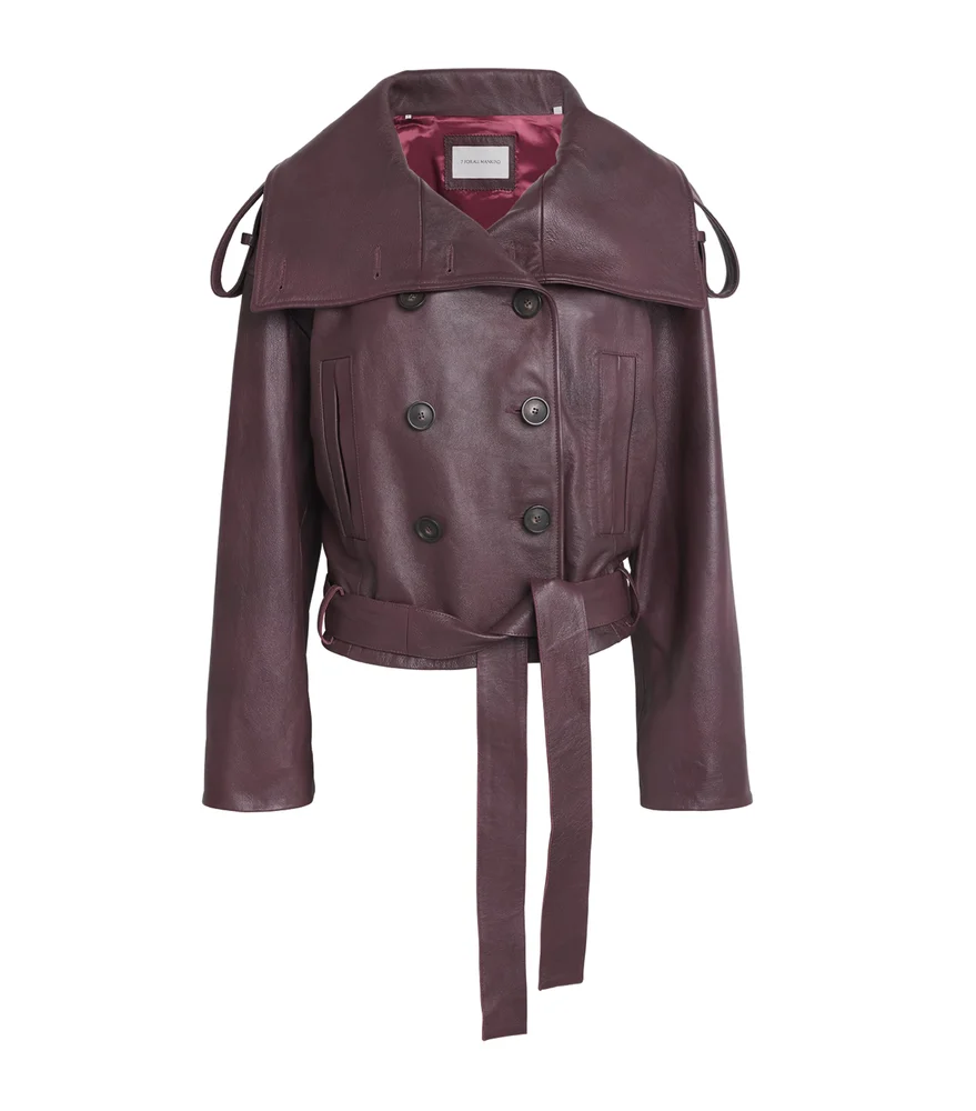 High-Neck Leather Jacket