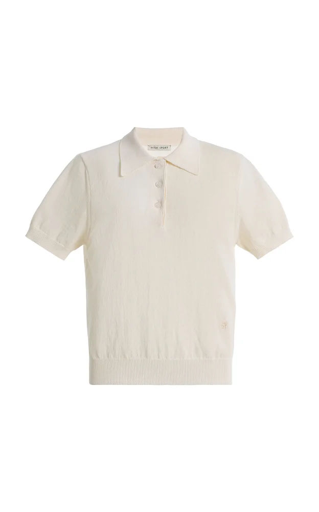 Court Cotton Crepe Polo Shirt