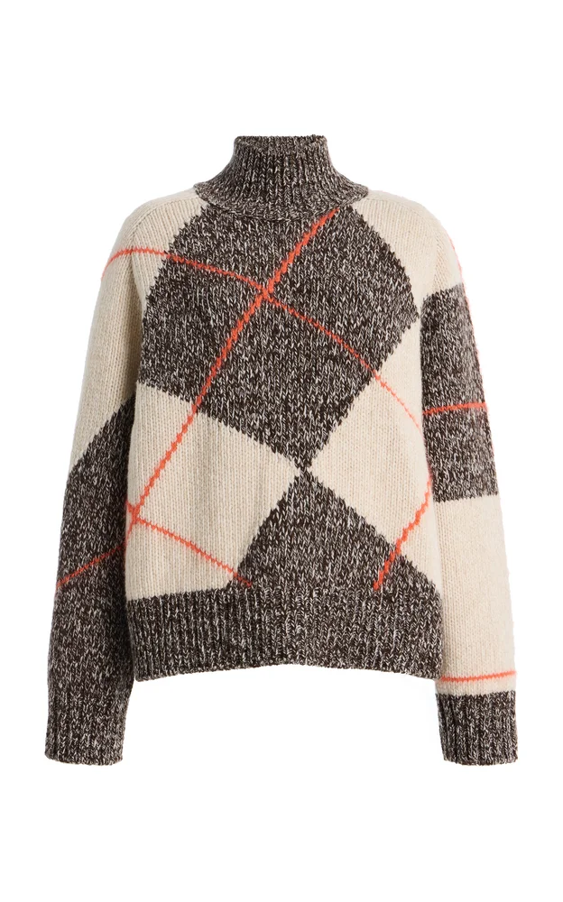 Argyle Rolli Wool Sweater