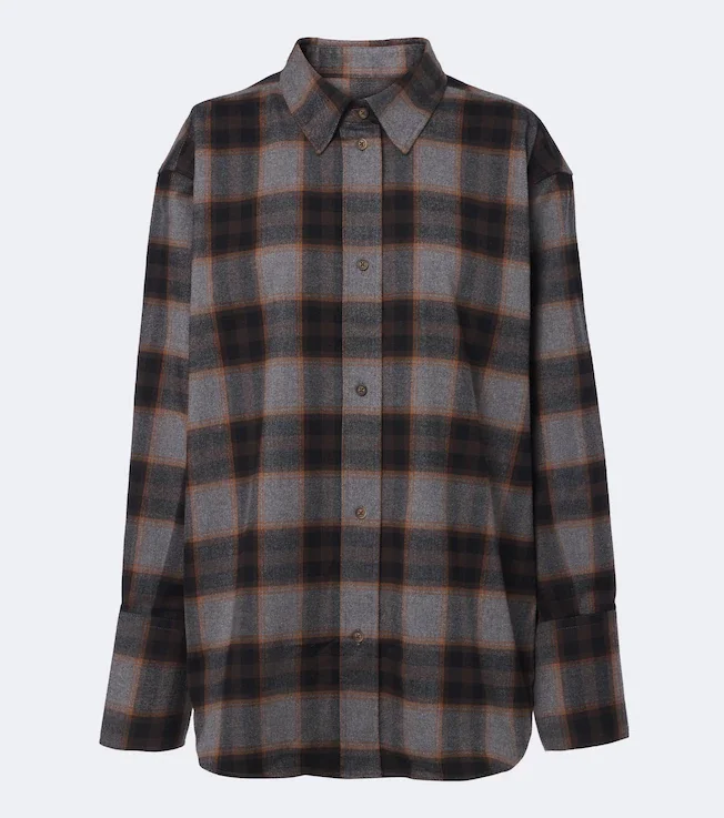 Checked cotton flannel shirt