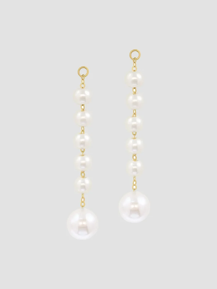 18K Yellow Gold & Freshwater Pearl Drop Earrings