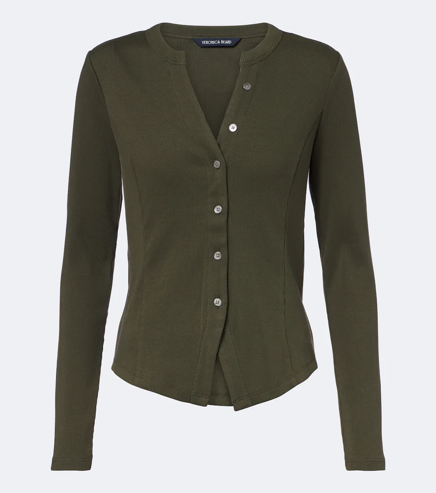 Cordis ribbed-knit cotton-blend cardigan