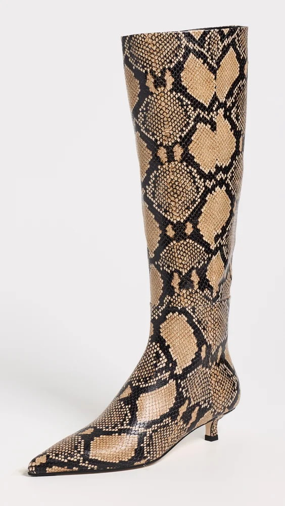 Sabrina Snake Print Calf Leather Boots