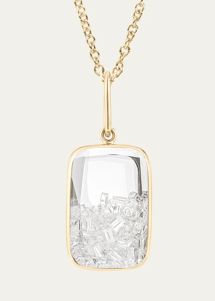 18K Yellow Gold Ten Fourteen Kaleidoscope Shaker Pendant with Diamonds