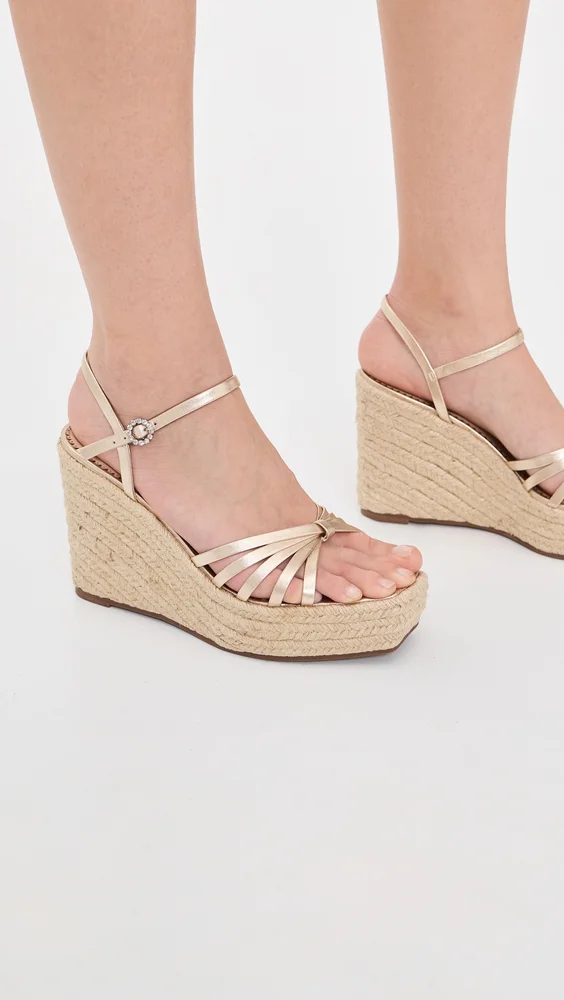 Helen Metallic Espadrille Wedges