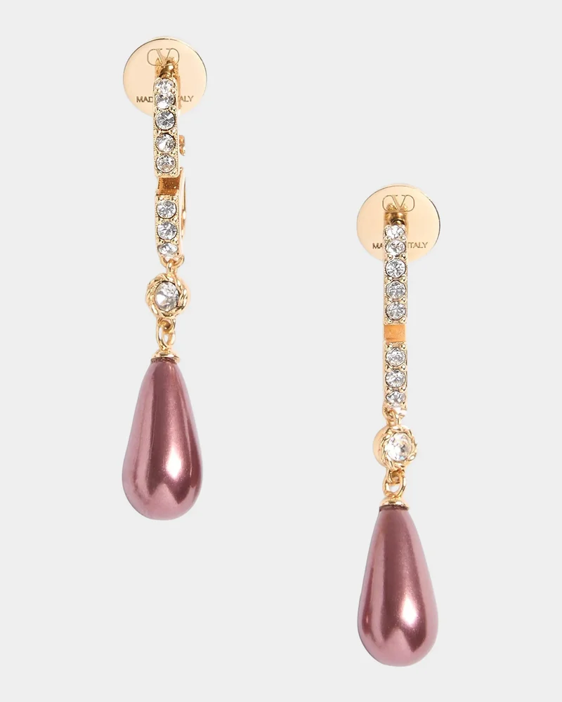 VLogo Signature Crystals & Glass Drop Earrings