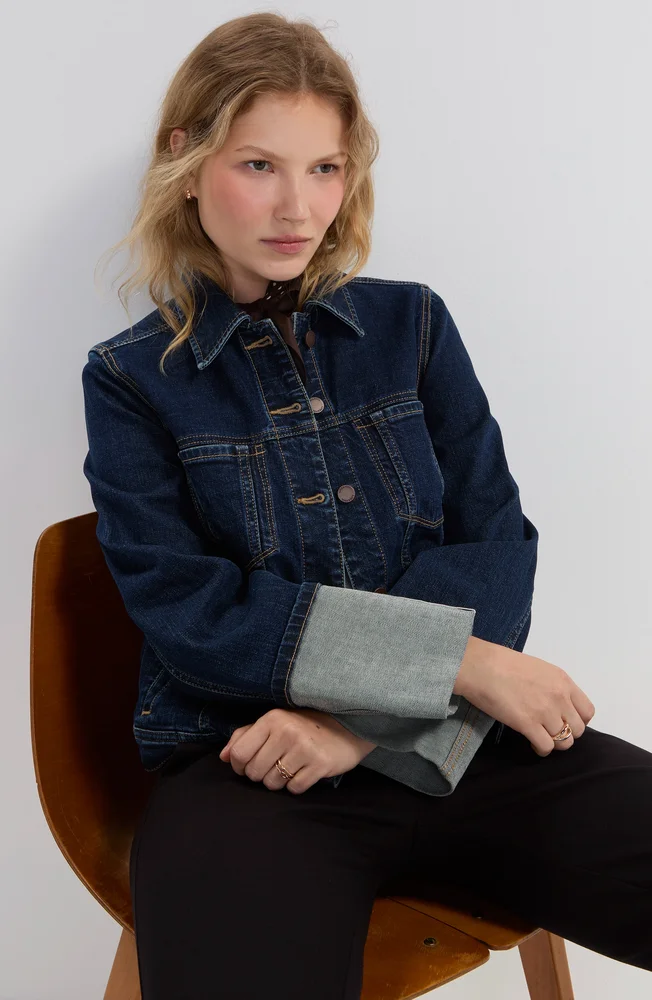 TALL CUFFED SELVEDGE TRUCKER JACKET