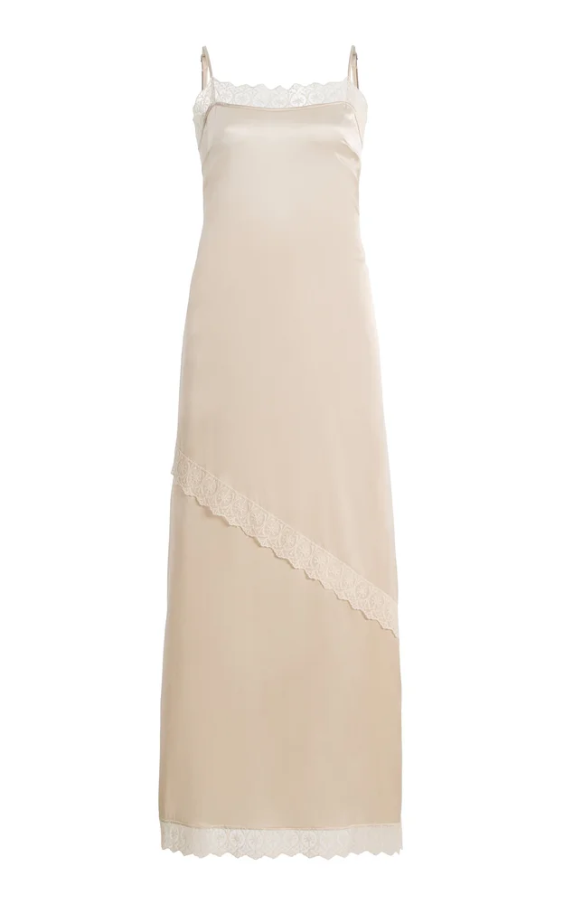 Cata Lace-Trimmed Silk Maxi Dress