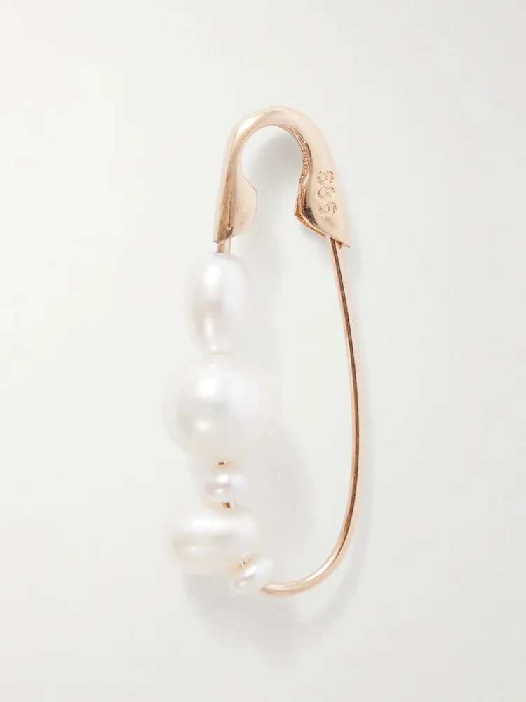 14-karat gold pearl earring