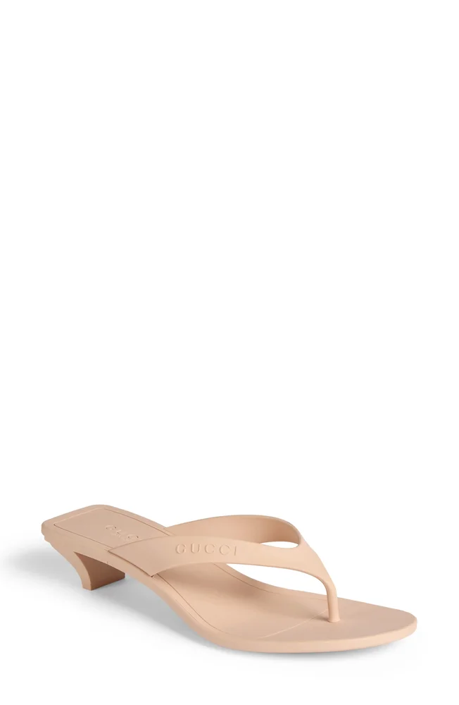 Kitten Heel Jelly Slide Sandal