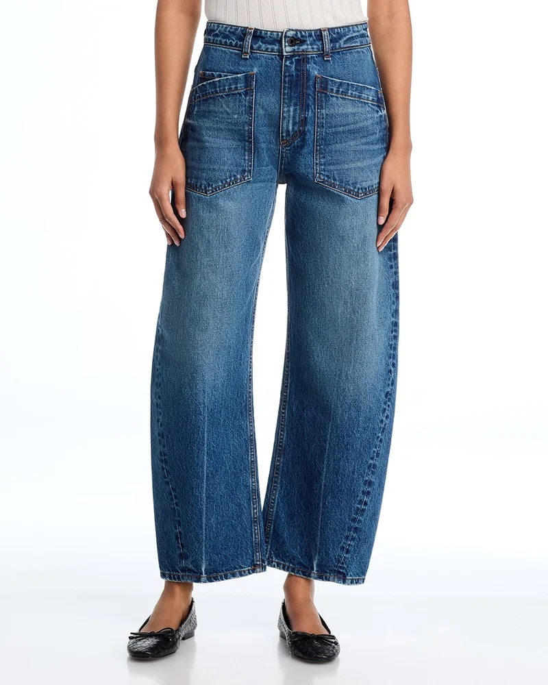High Rise Twisted Barrel Jeans in Gunnison