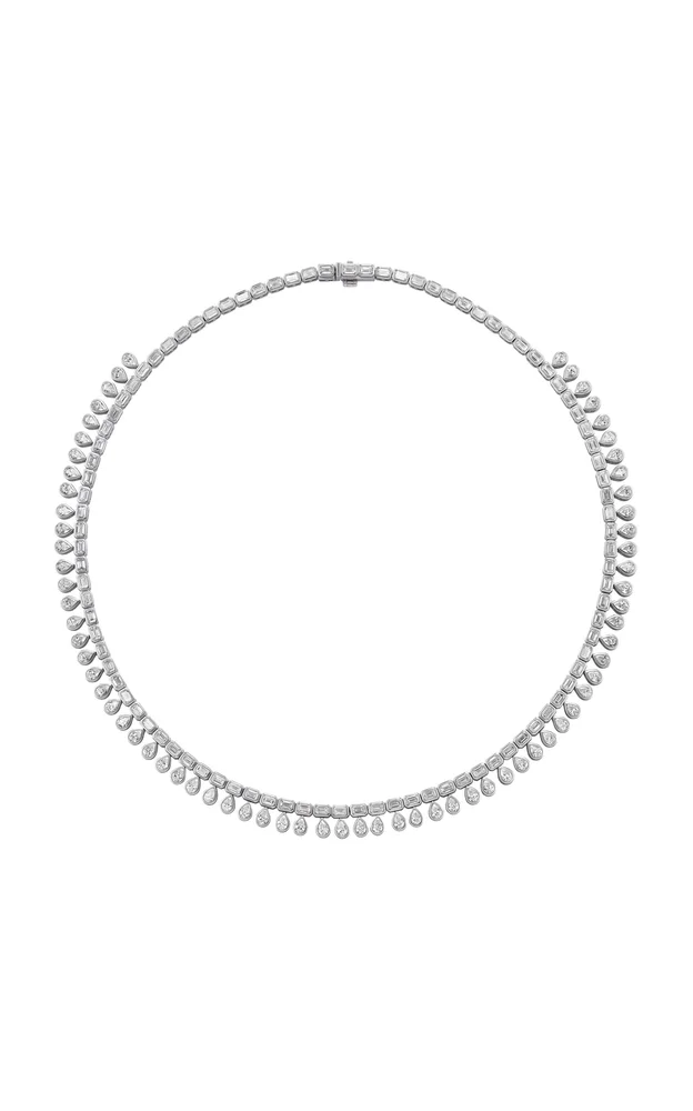Mini Duality 14K White Gold Diamond Necklace