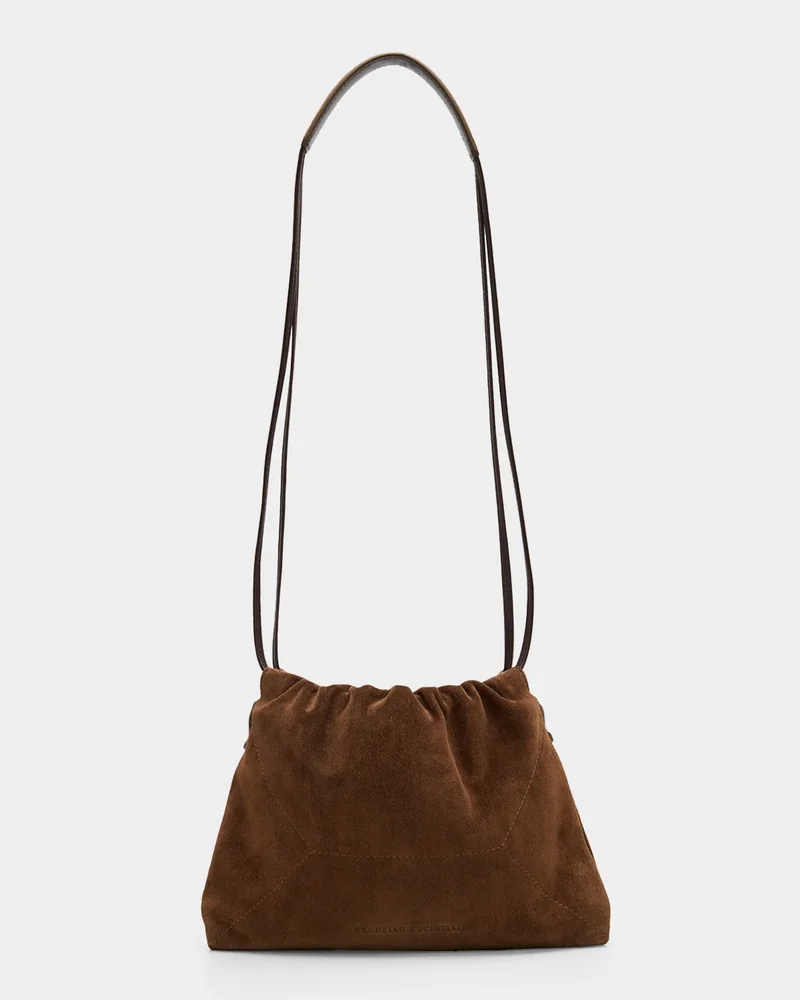 Suede Drawstring Shoulder Bag