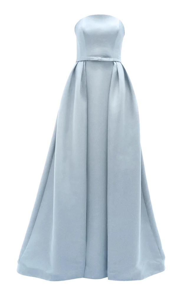 Strapless Column Gown with Overskirt