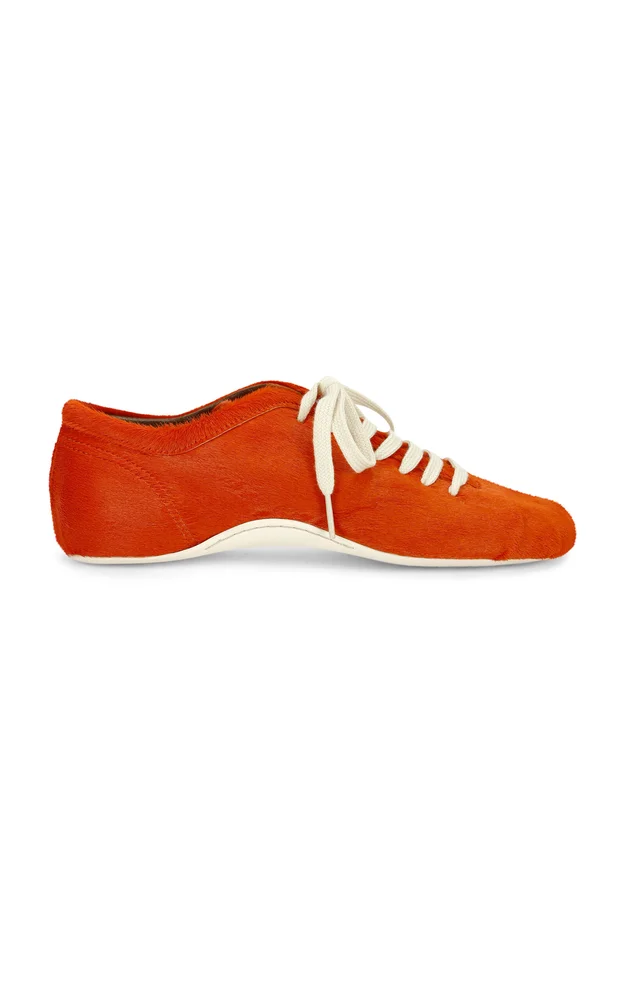 Arched Lace-Up Leather Flats