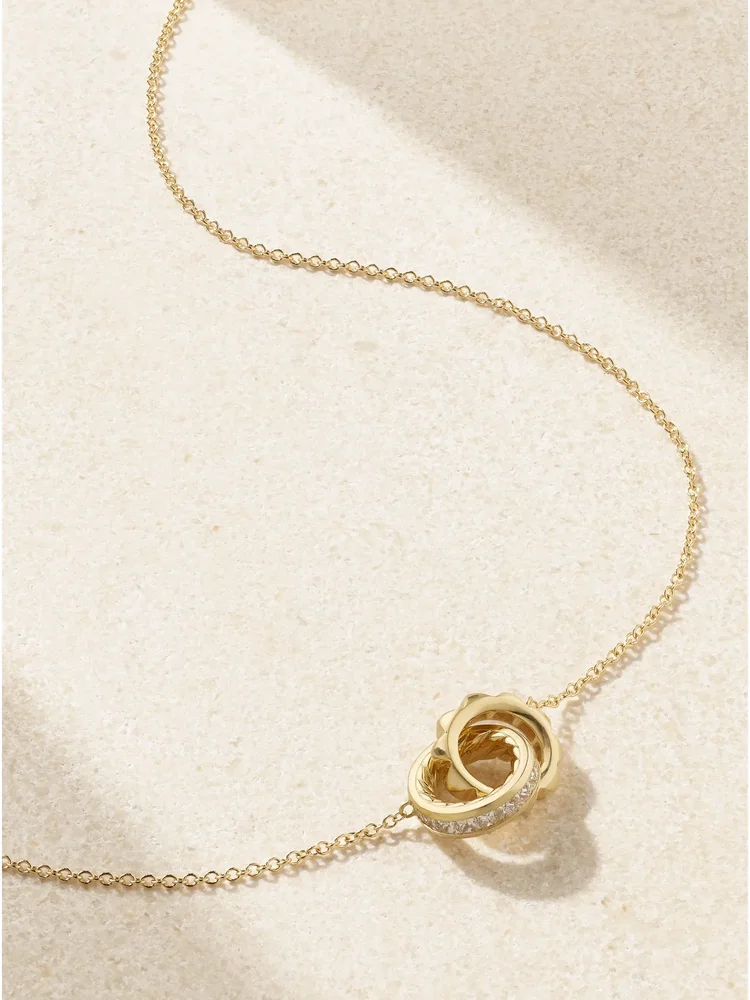 Crossover Trio 18-karat gold diamond necklace