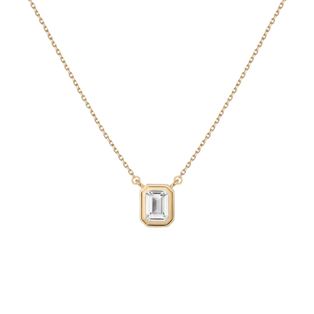 Lab Grown White Sapphire Heirloom Necklace