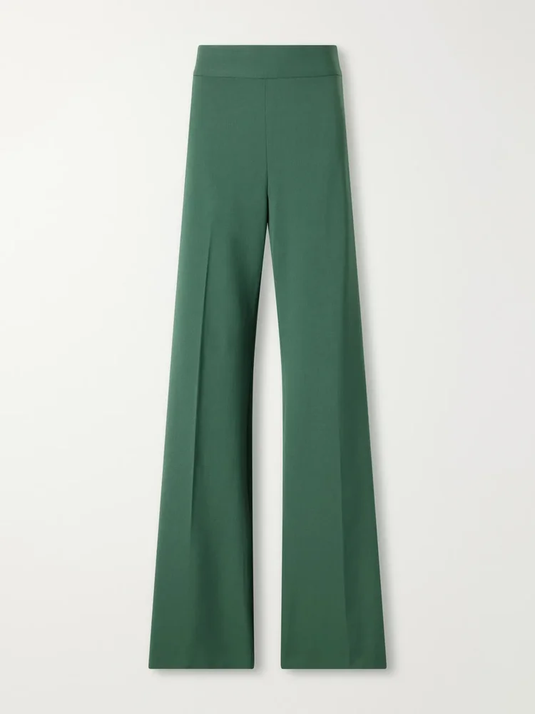 Diane pleated wool-blend straight-leg pants