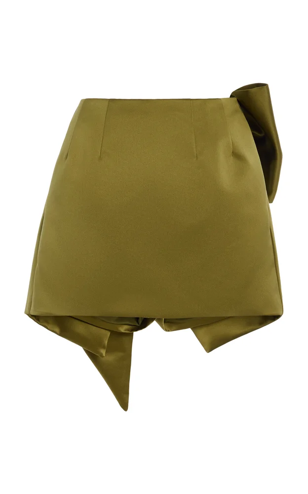 Draped Satin Mini Skort