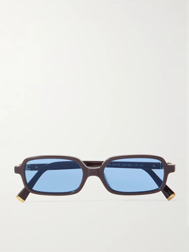 Rectangular-frame acetate sunglasses