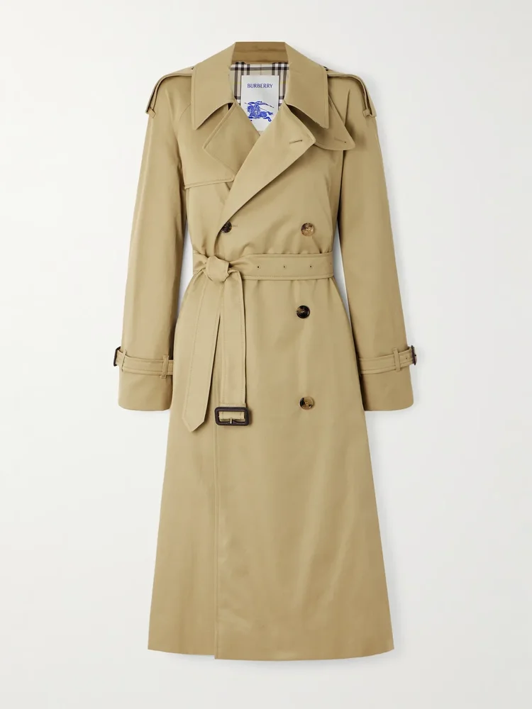 Castleford double-breasted cotton-gabardine trench coat
