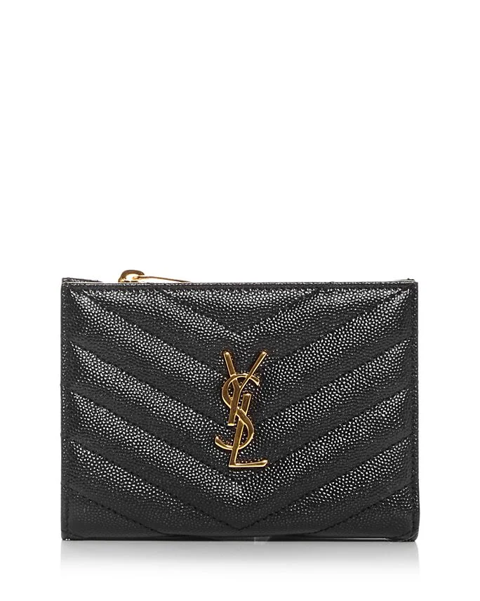 Cassandre Matelassé Fragments Bi-Fold Wallet in Grain De Poudre Leather