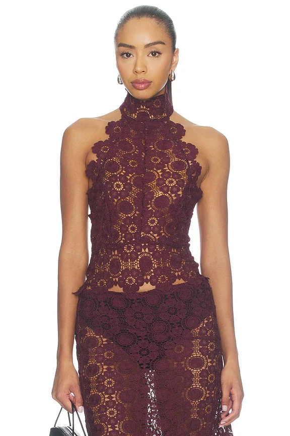 Trophy Lace Halter Top
