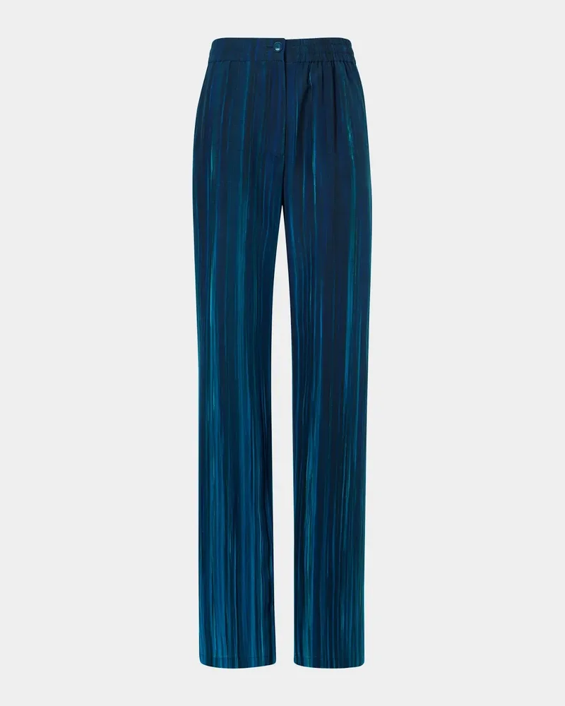 Fritz Bruma Print Silk-Wool Voile Straight-Leg Pants