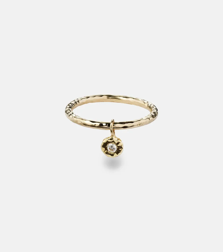 Nesting Gem 18kt gold stacking ring with diamond