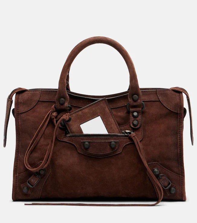 Le City Small suede top-handle bag