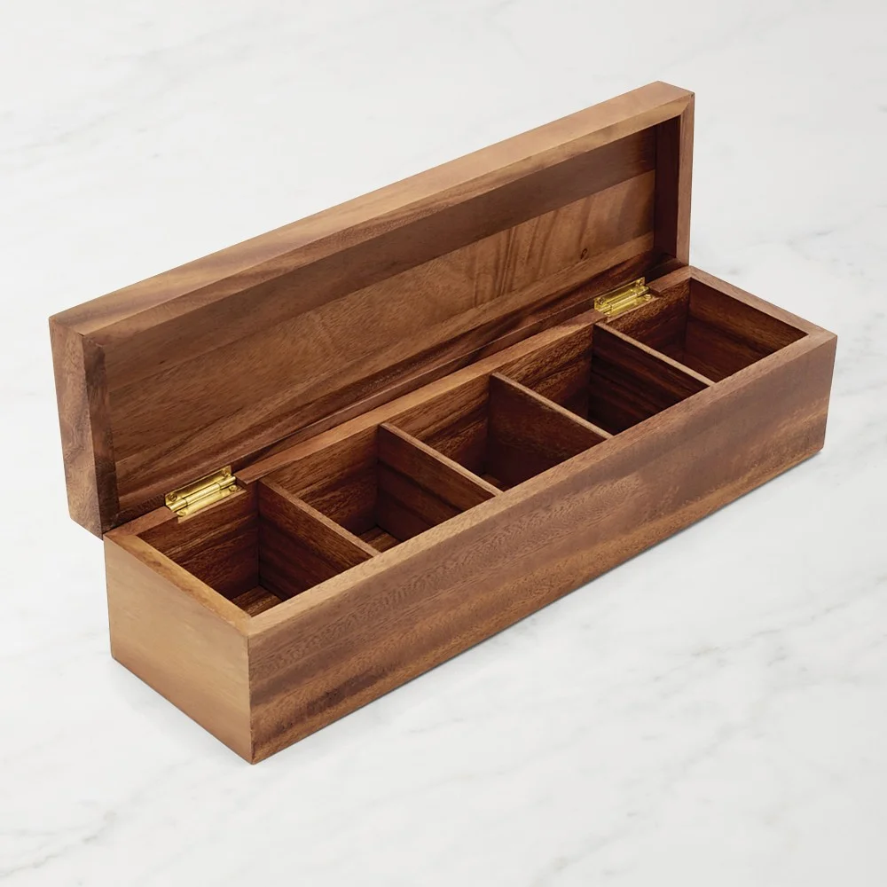 Townhouse Tea Box, Acacia Wood