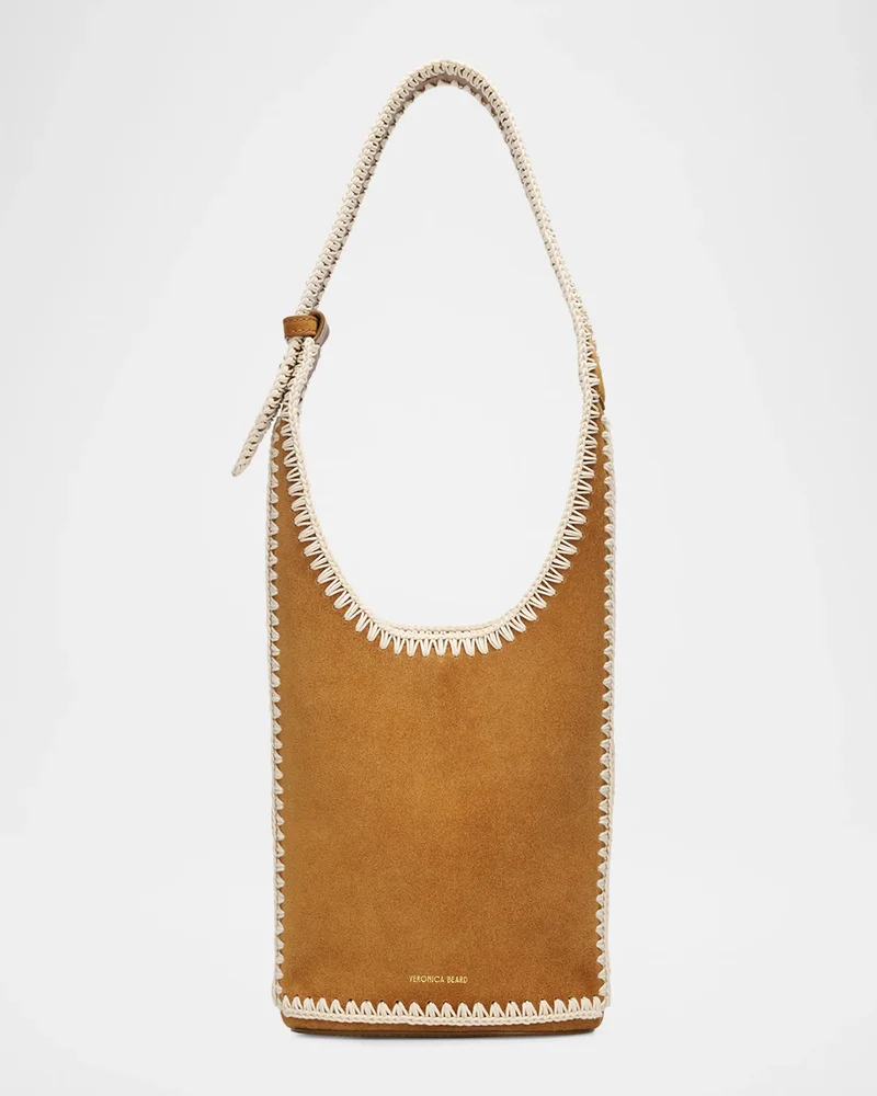 Loop Small Whipstitch Suede Shoulder Bag