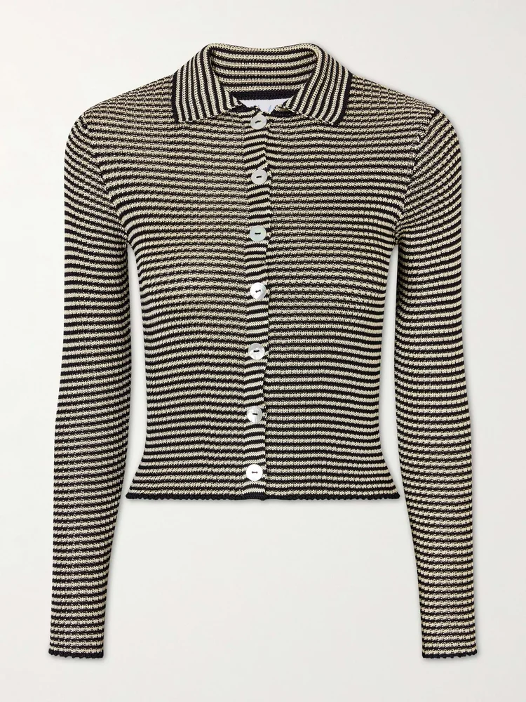Striped knitted cardigan