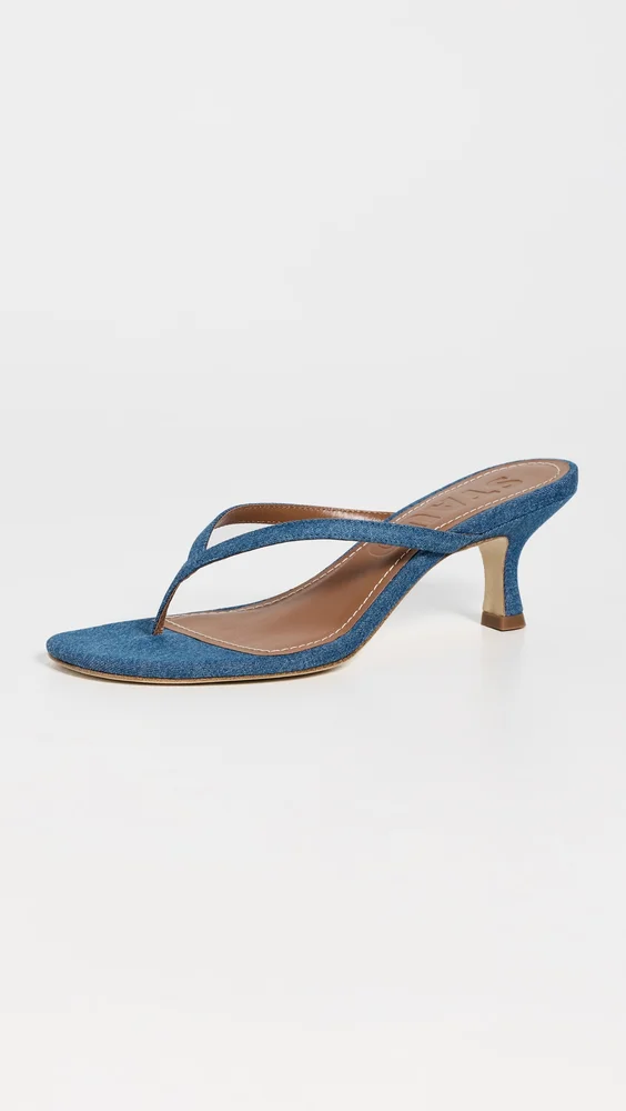 Freja Denim Kitten Heel Sandals