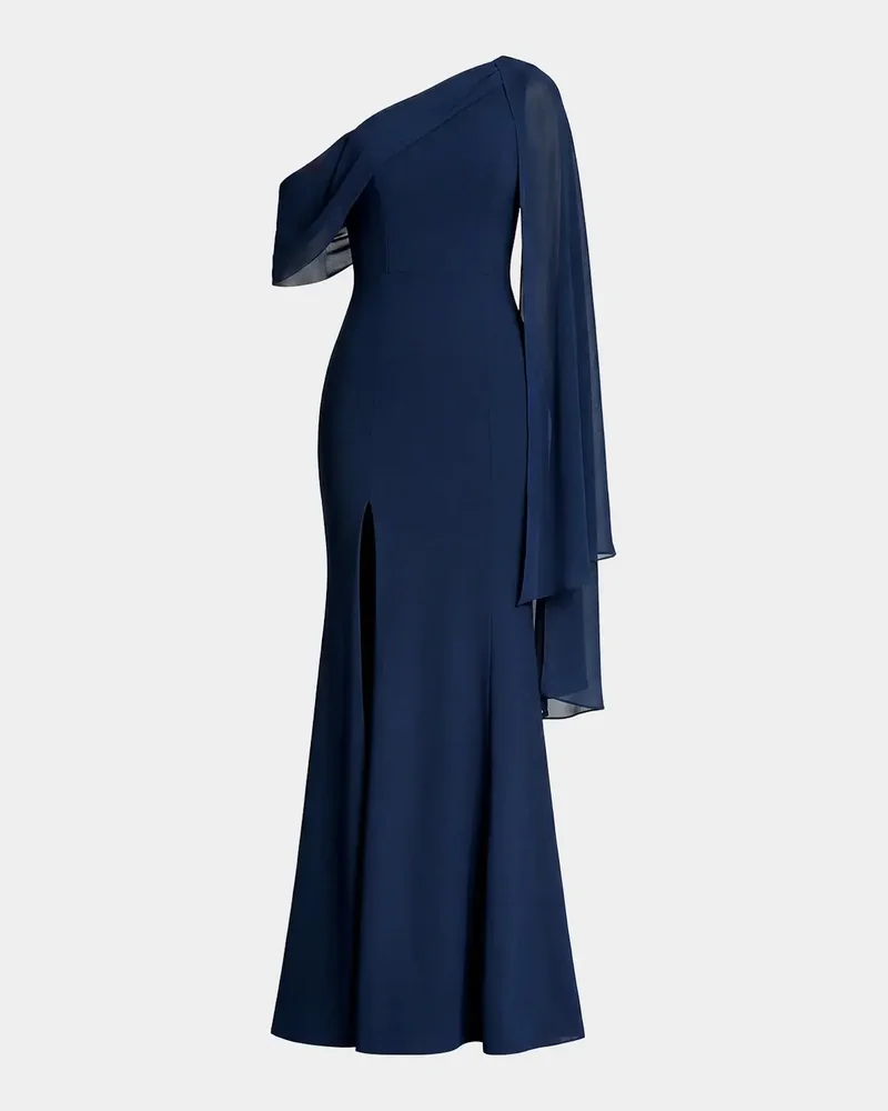 Sera Asymmetric Crepe Gown