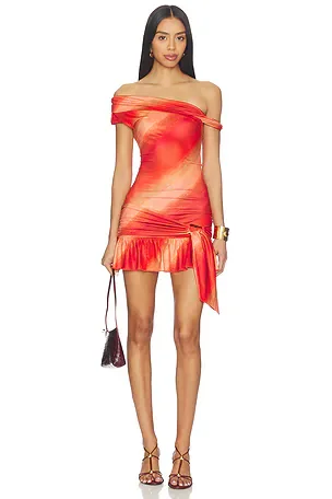 Twist Off Shoulder Mini Dress