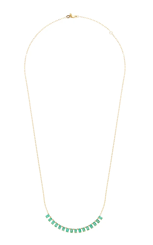 Cleo 14K Yellow Gold Emerald Necklace